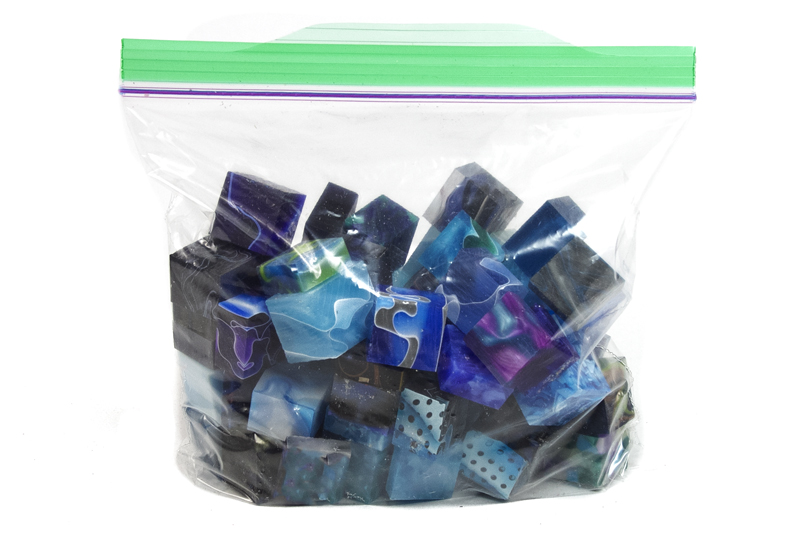 12 ounce bag of Pen Blank Cut-offs - Blue