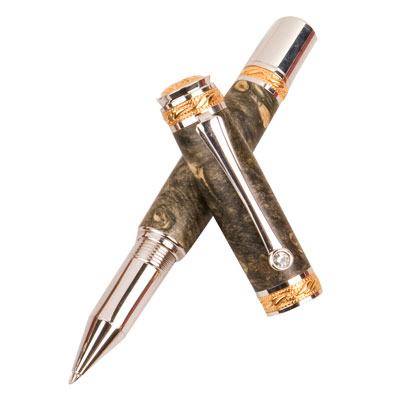 Majestic Rhodium and Gold Rollerball Pen Kit