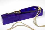 Shown finished on a Gold PSI Necklace Seam Ripper (sold separately). The interior of the blank was painted dark purple after drilling.